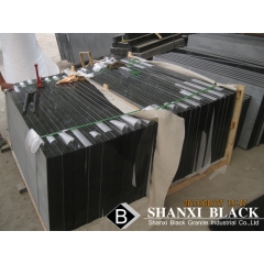 Pure black granite tombstone for