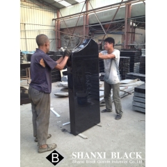 black granite tombstone Israel type